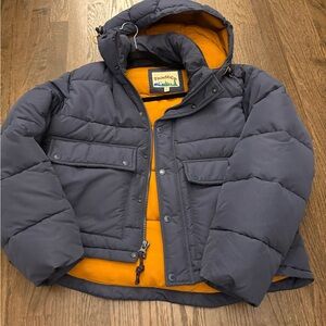 Padded blue Jacket with Orange Lining